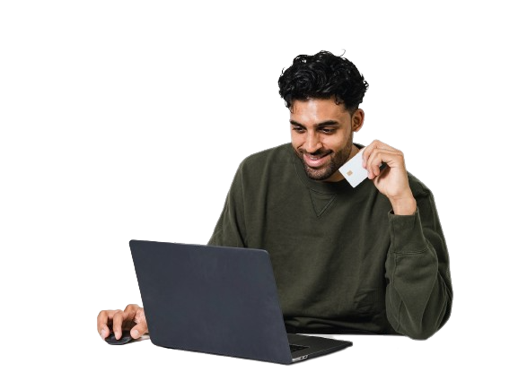 Smiling Man with a Laptop