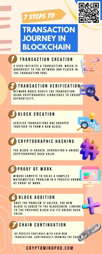 Transaction in Blockchain Infographic