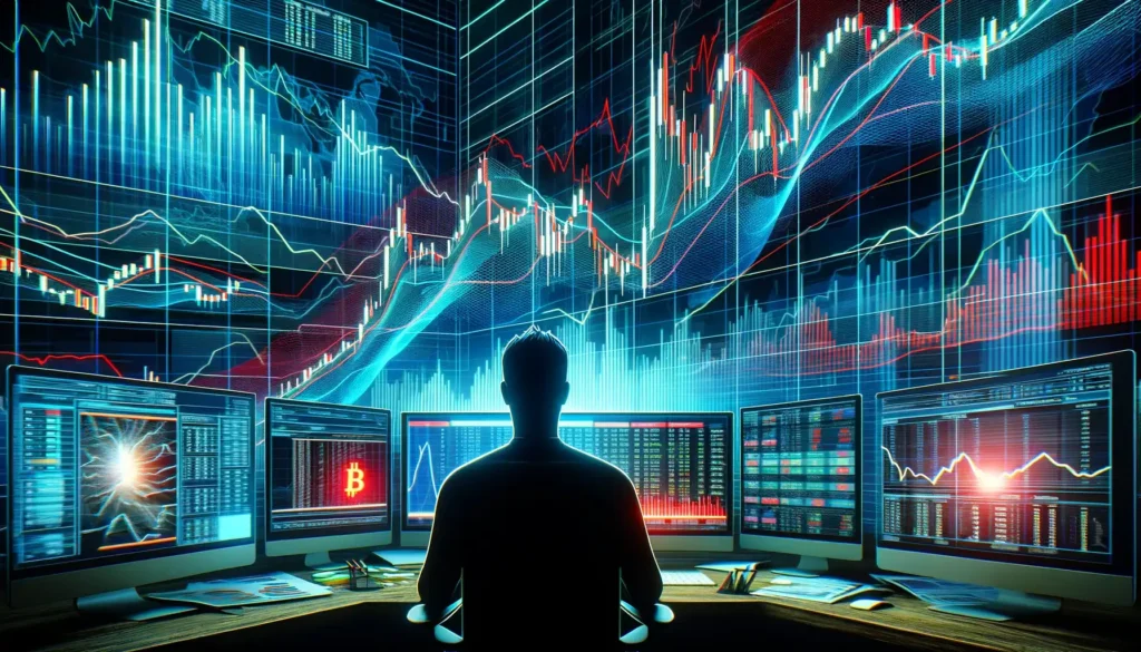 Day Trading Cryptocurrencies Day Trader with Multiple Screens